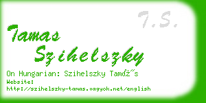 tamas szihelszky business card